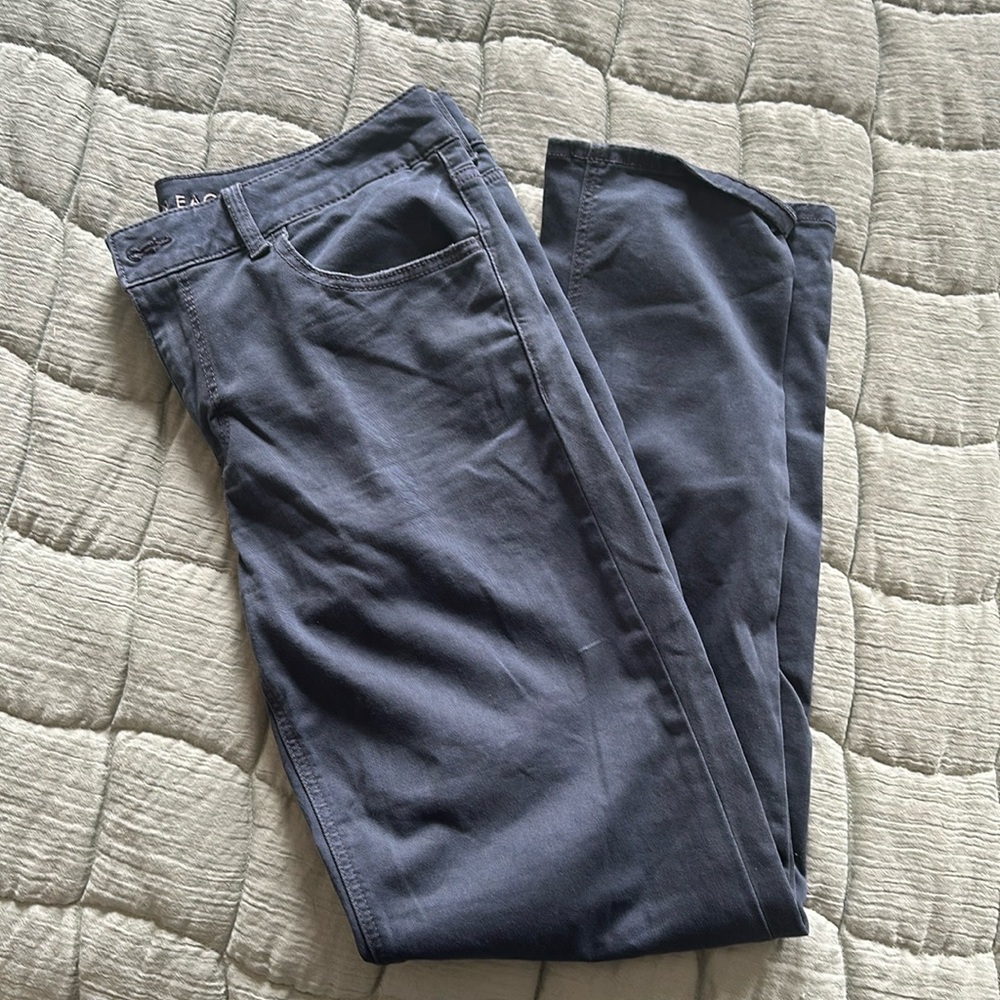 AE Slate Blue Tomgirl Pants Size 10 Long
